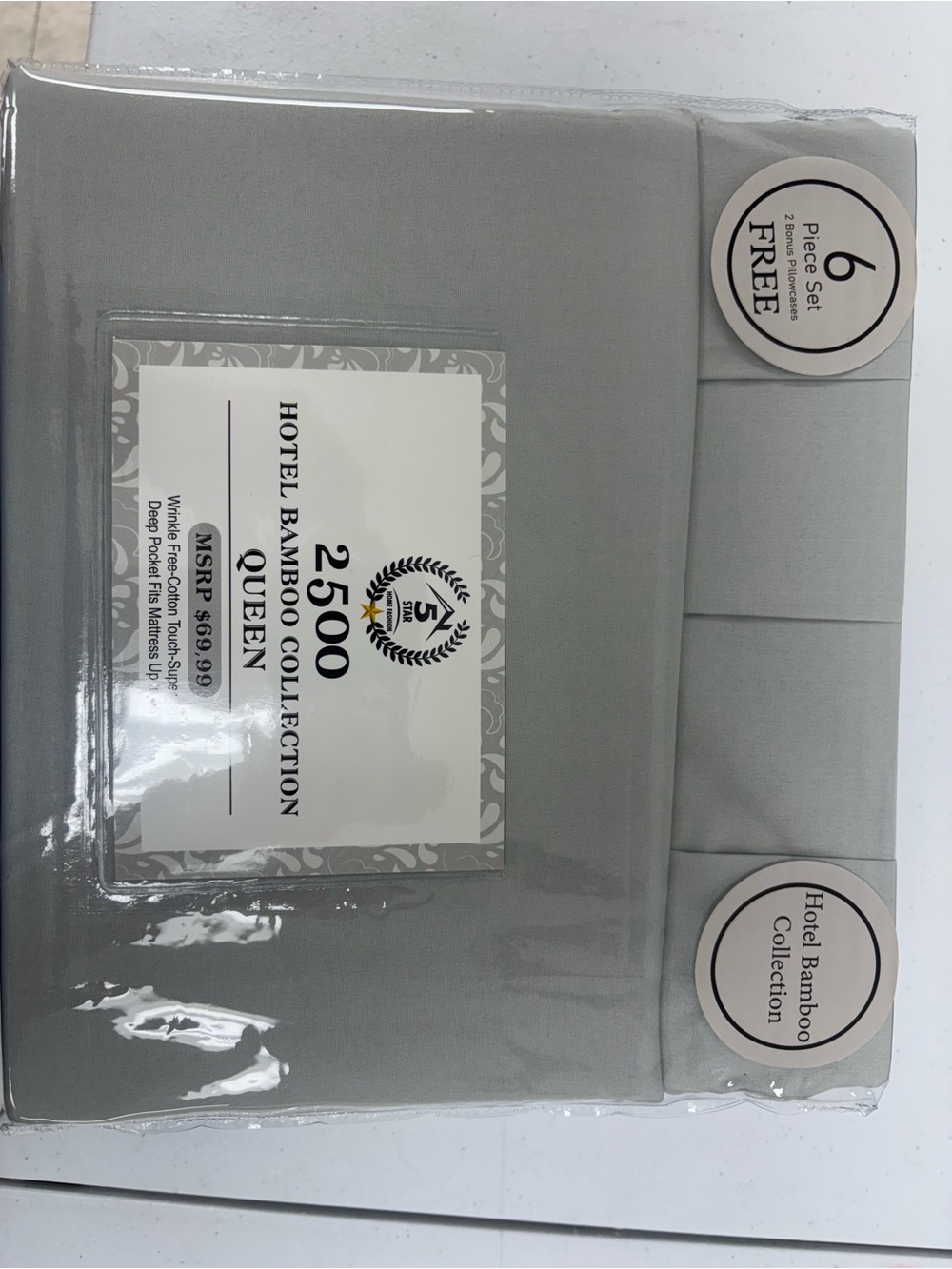 2500 Queen Sheet Set - Light Gray